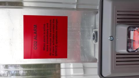 CO2 Alarm Signage Inside Enclosure